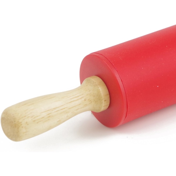 Anti Rolling Pin（Red） - Adhesive Silicone Shell Surface Wooden