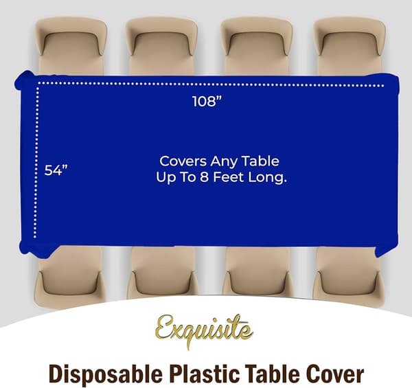 12-pack Premium Plastduk 54 tum x 72 tum Rektangulär Bordduk - Mörkblå