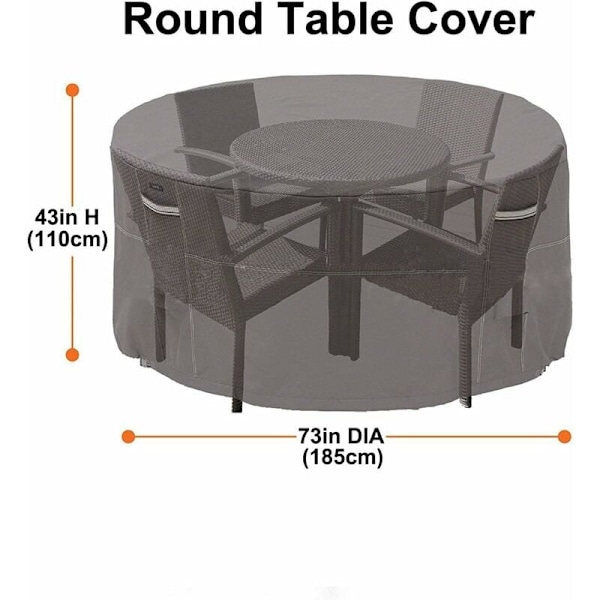 185x110cm Trädgårdsbordsskydd, Trädgårdsmöbelskydd 210D Polyester Vattentät Presenning Trädgårdsmöbler Dammskyddsskydd Möbelskydd för Trädgårdsbord, Stol, Soffa