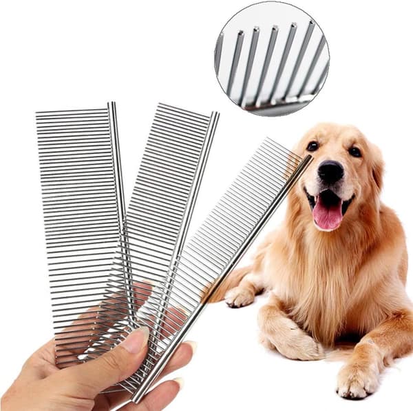 3 Pak Hundefrisørkamme, 3 Størrelser Rustfrit Stål til Hunde og