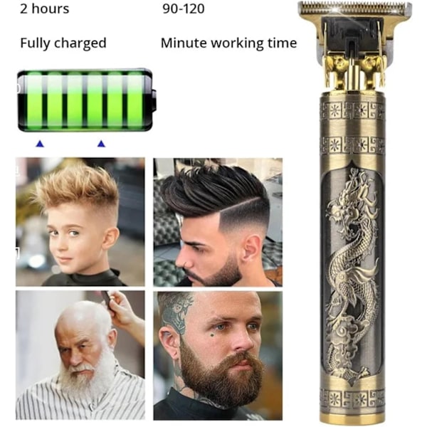Hårtrimmer Maskine Trådløs Hårklipper Sort
