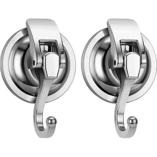2 st krokar silver sugkopp krok kraftfull stansfri vakuum självhäftande krok för kök, badrum, dusch, kappa, etc.