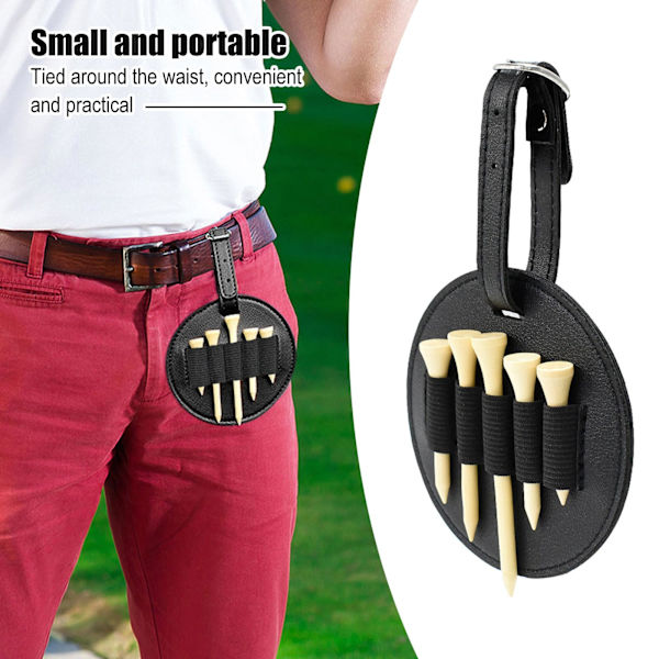 10 golftees i lädergolfväska för utomhusbruk