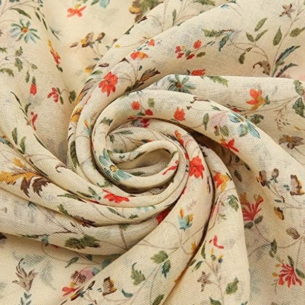 Boho Skjerf for Kvinner Lett Blomstret Skjerf Høst Vinter Mote Frynsete Sjal