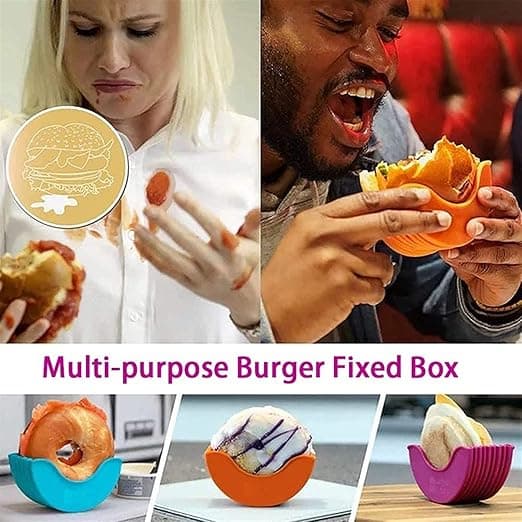 4-pack Återanvändbara Hamburgerklämmor, Burgerbröd Fästbox