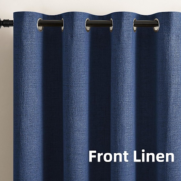 99% Total Blackout Gardiner 40 Lengde for Vindubehandling, Faux Linen Termisk Isolerte Øyeblikksgardiner for Soverom