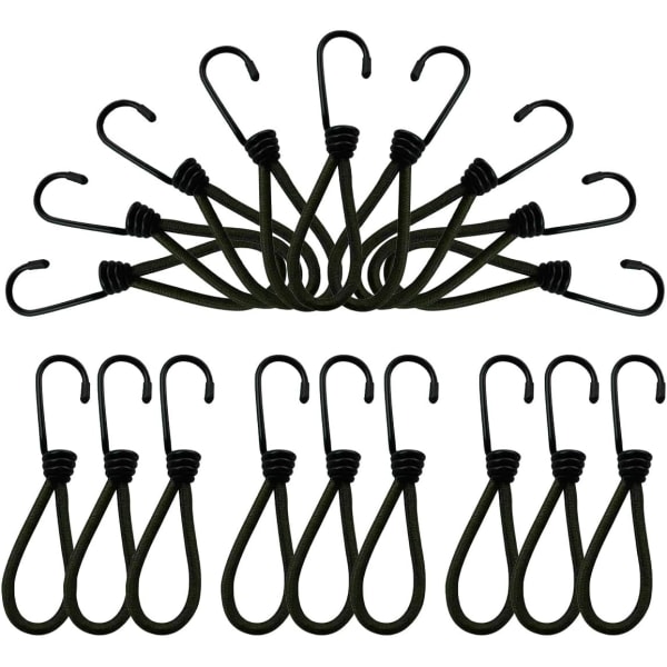 25 stk campingtelt elastisk spenne 15 cm faste stropper elastisk