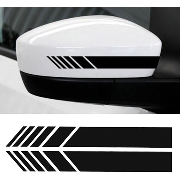 2 stk. Bilspejl Stickers - Sort Dekoration DIY Bilkrop