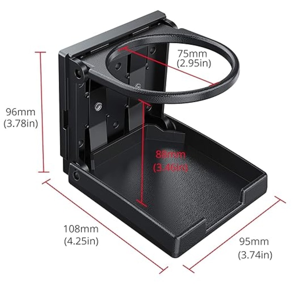 2 stk. Universal Justerbar Foldbar Kopholder Sort Bil Drik