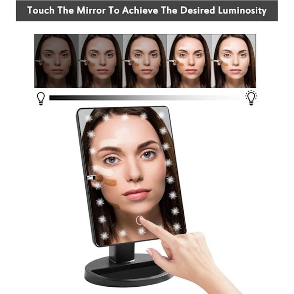 Lighted Mirror, 10X forstørrende LED-sminke speil, LED-speil, USB