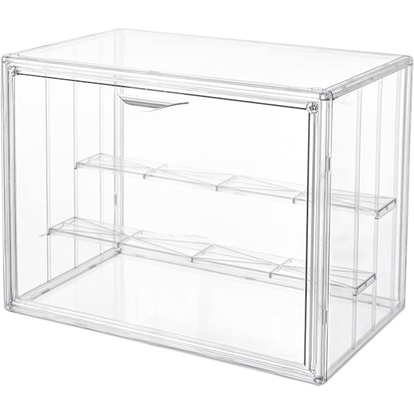Klar akryl displayboks, 3-lags displayhylde med 2 flytbare plader