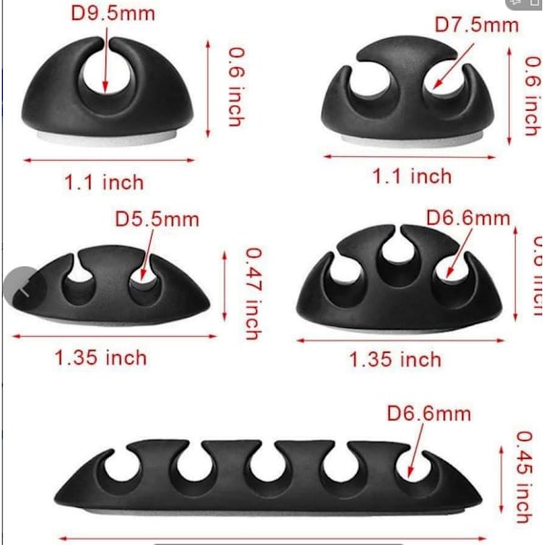 6 Pakker (Blandet Farver) Desktop Data Kabel Hub Opbevaring Kabel