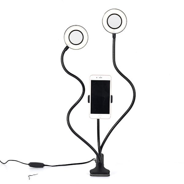 Klipp-på Läslampa, Dubbelhuvud Live Fylllampa Skönhetslampa
