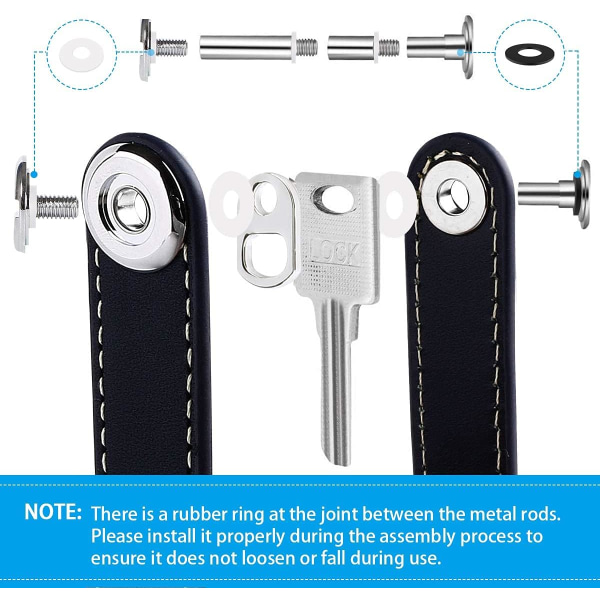 Lädernyckelhållare - Nyckelhållare för män - Avtagbar nyckelring -