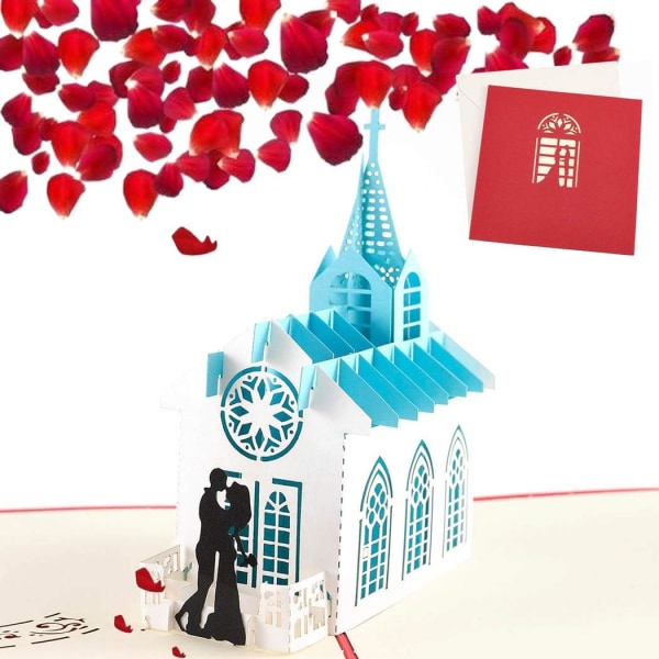 1 stk 3D romantiske bryllupskort med konvolutter vises