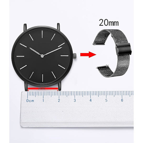 Kellohihna Ruostumaton Teräs Nopea Irrotus Miehet Naiset 20mm, L:21cm