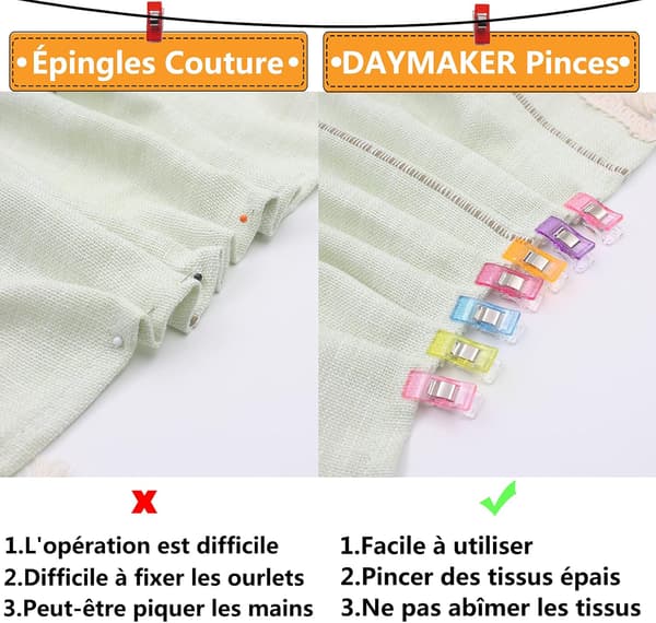 100 Plastikclips til Binding Syning Håndværk Assorteret