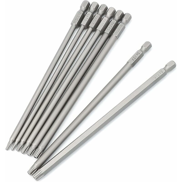 11 osainen sarja - 100 mm pitkät Torx-kärjet ruuvimeisselille ja sähköruuvimeisselille