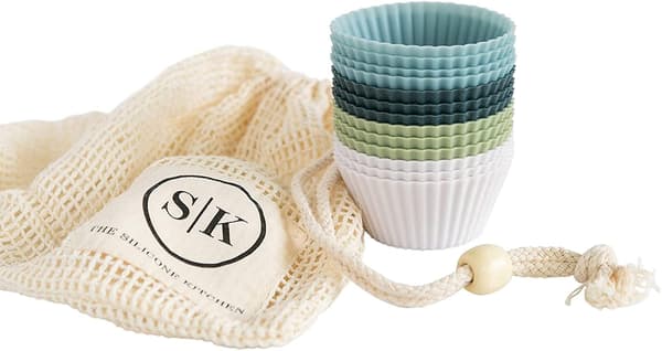 12-pack Standard Silikon Muffinsformar, 4 Färger, Återanvändbara