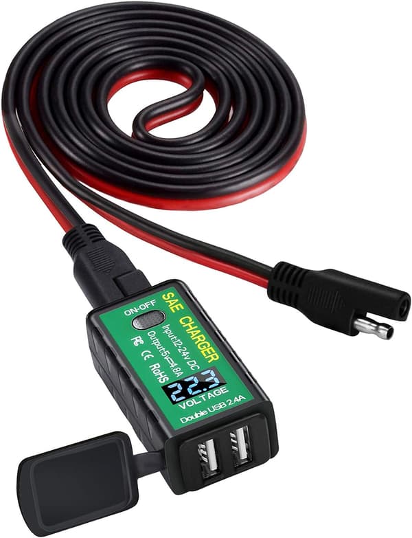 4.8A Motorcykel USB Telefonlader, SAE til USB Adapter med