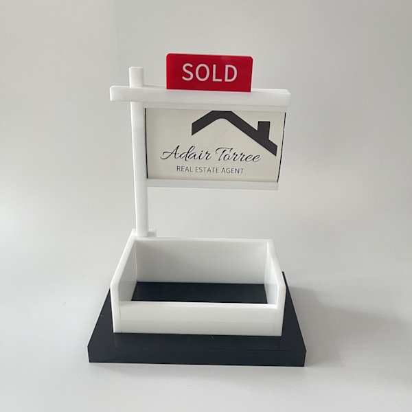 1 stk Eiendomsmegler Visitkort Display Salgskort Holder