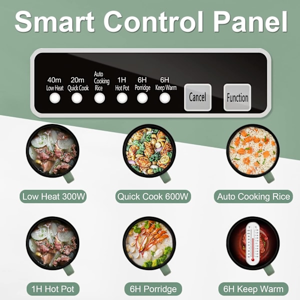 Smart Mini Hot Pot med Timer og Automatisk Afbrydelse 1,2L Non-Stick Hurtig Noodle Cooker med Rustfrit Stål Dampkurv B
