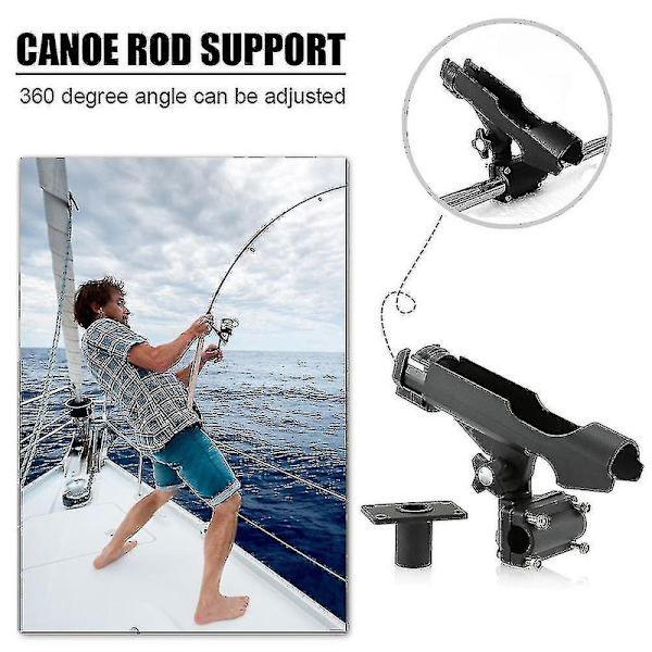 Fiske stang holder rack Bset Matel Rest Justerbar Fjernbar 360 Grader Kajakk Båt Støtteverktøy Tilbehør Stangbrakett