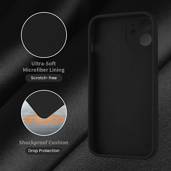Designat för iPhone 11 Skal, Silikon [Kvadratiska Kanter] & [Kameraskydd] Uppgraderat Telefonskal med Mjuk Anti-Rep Microfiber Foder