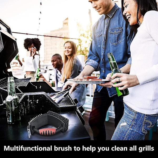 Grillbørste Grilltilbehør Messing Grillbørste 3 i 1 Multifunksjonell Bbq Rengjøringsbørste Cl