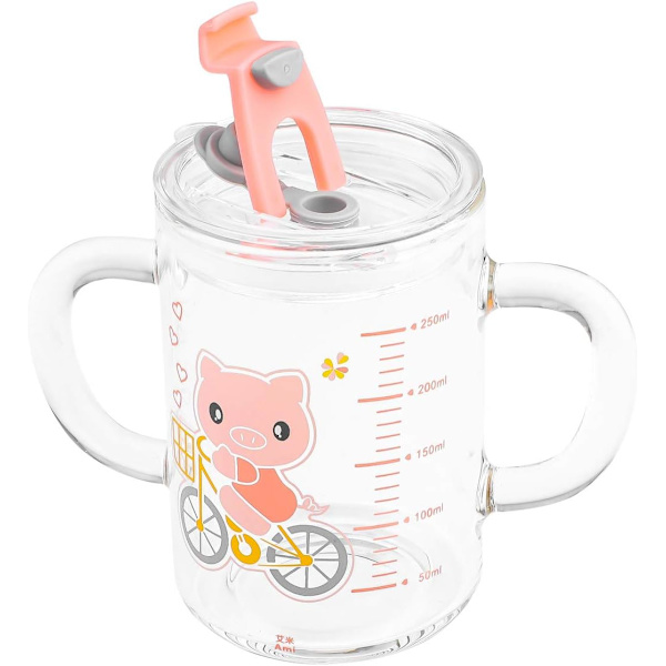 Læringskop med sugerør Silikon Børn Baby Glas Mælkekop Vand