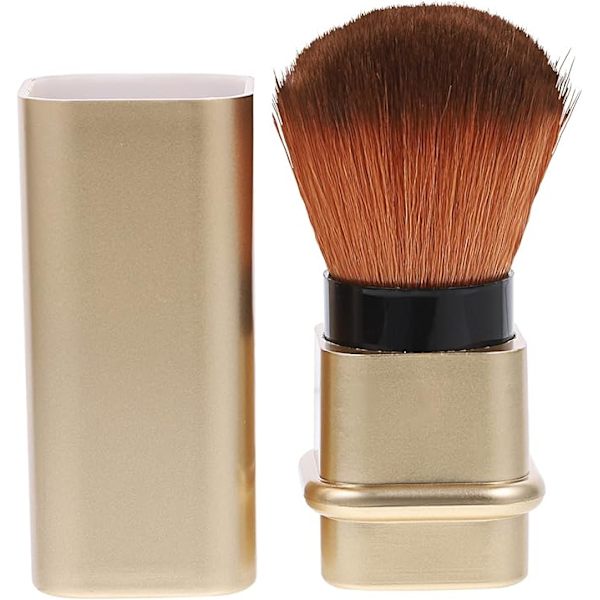 1 Styck Guld Teleskopisk Sminkborste Resestorlek Liten Puder
