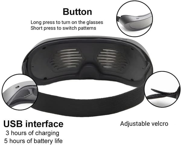 Luminous programmerbara LED-glasögon för män och kvinnor med