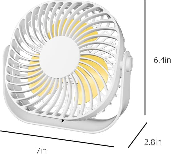 Bærbar USB Mini Bordventilator, 2 Hastigheder Skrivebordsventilator