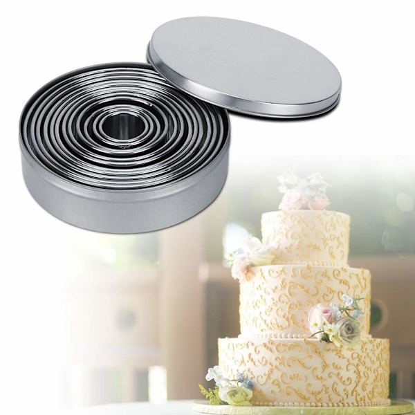 12 stk Runde Kageudstikkere Bageudstikkere Kageforme Mousse Kage