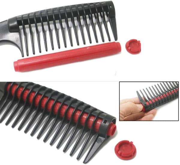 3-pack röda hjärtformade rullkammar utan gaffel, för hårstyling
