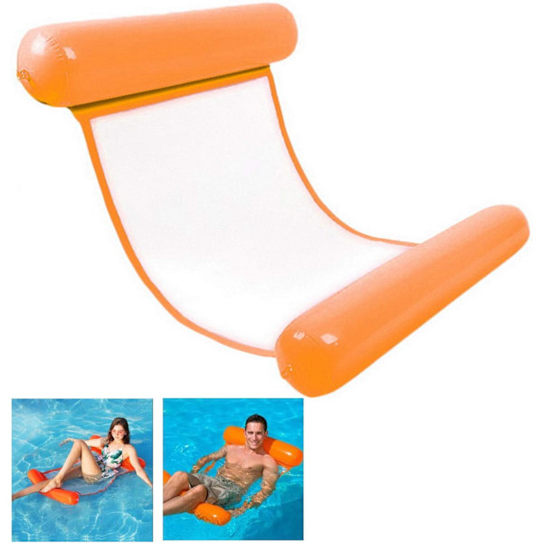 Oppustelig Vandhængekøje, (Orange) Flydende Recliner Flyde