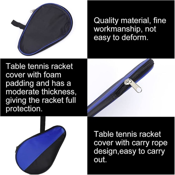 Bordtennis Racket Cover, Ping Pong Racket Cover, Bordtennis Racket Bag, Bærbar Ping Pong Racket Oppbevaringspose for Innendørs og Utendørs