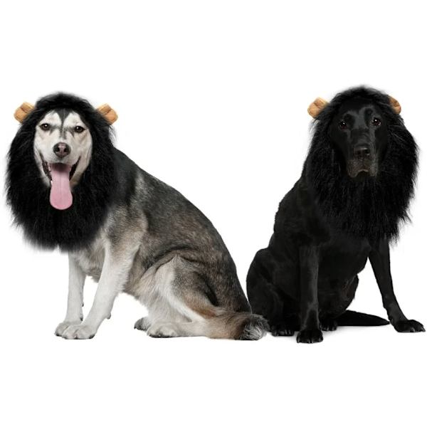 Løvemanke-Parukk, Justerbar Kjæledyrkostyme med Ører for Hund, Hodeplagg
