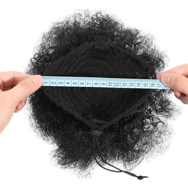 1 st Afro-puff i svart chenille, hårinpackning