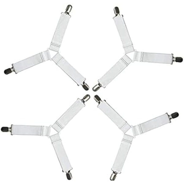 (Hvit, 4 klips) 4 klips seng kileholder seng ark fester