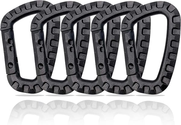 5-pack Plast-Snap-Hakar - Svart - D-formad, 8,8*5,5CM