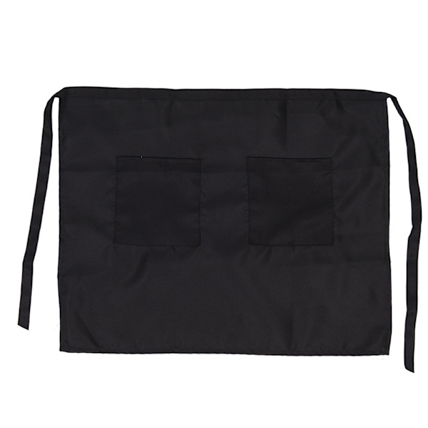 2-fickigt Denimförkläde, Halvförkläde i Polycotton (Svart)