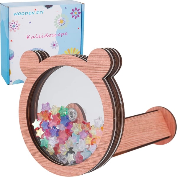 1st DIY Kaleidoscope Kit för barn - Wooden Rotating Magic
