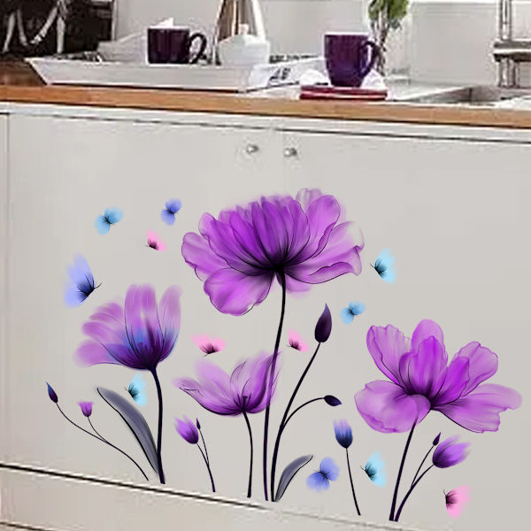 Veggdekor med blomster for jenter - Hageblomster, tulipaner