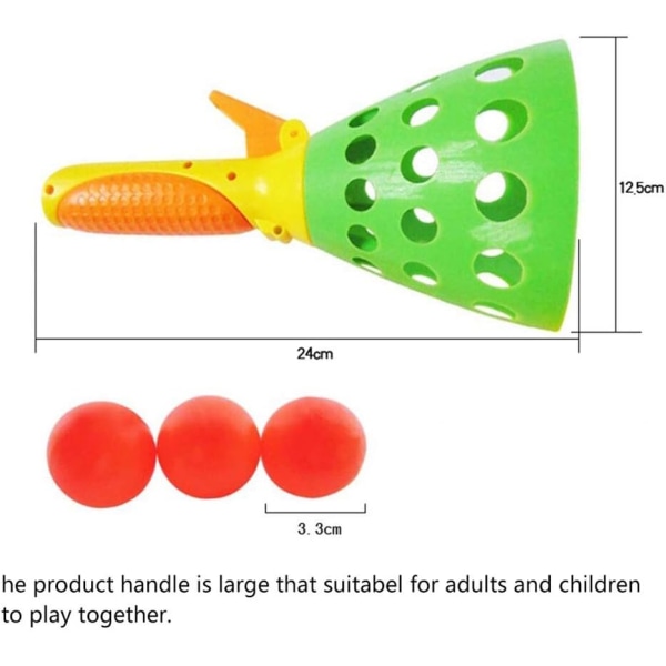 Set med 2 färgglada Big Catch-koppar med 3 bollar, perfekt för