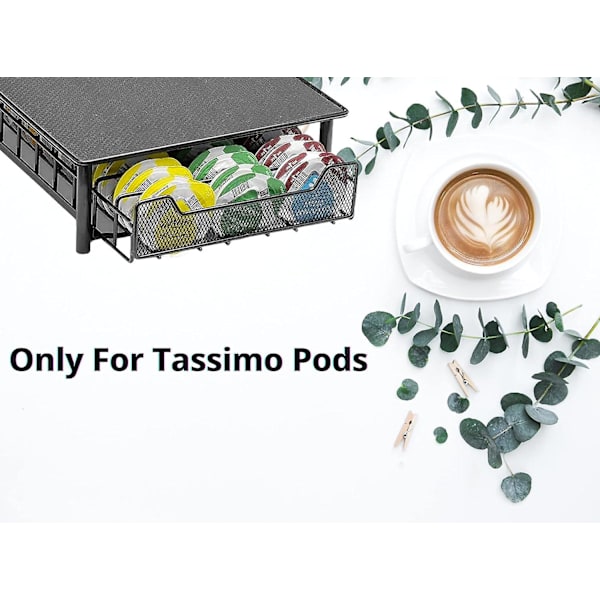Kapselskuff for Tassimo (60 x kapsler) - Tassimo Kaffe Kapselholdere - 2 i 1 Oppbevaringsskuff/Maskinholder for Tassimo Maskin