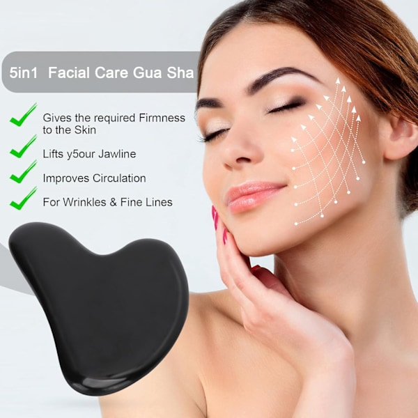 Jade Gua Sha Massageværktøj, Jade Sten Gua Sha Plade til Hudløftning, Massage