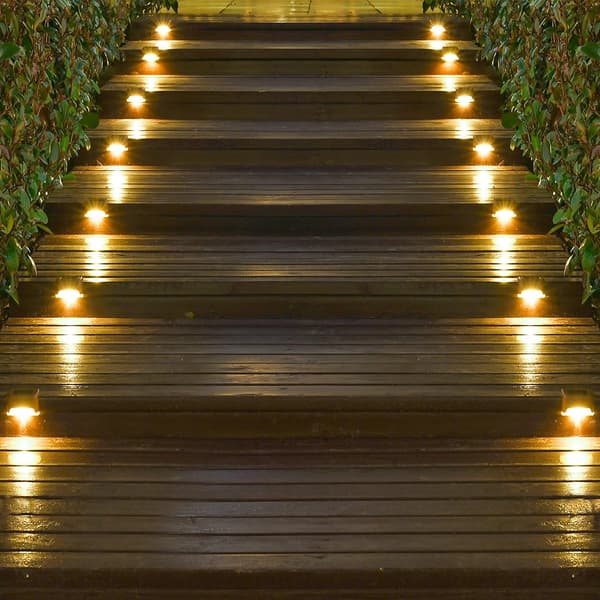 Solcelled Trappelys, 16 Pakk Vanntette LED-lys for