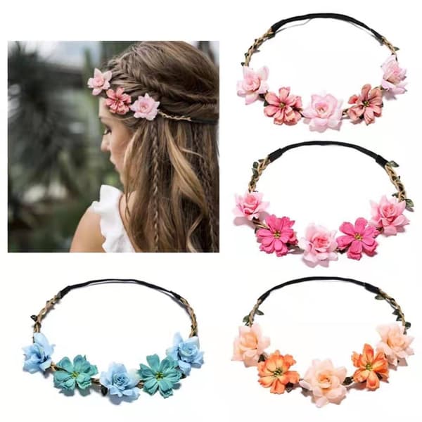 4-pack Blomsterkransar Hårband Blomster Hårband för Kvinnor Flickor