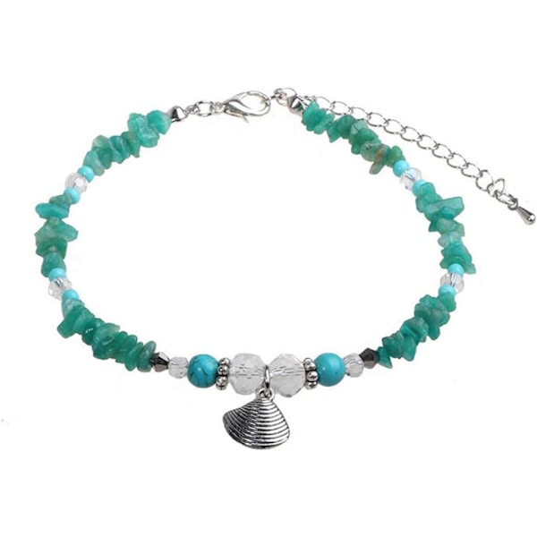 1 kpl Turkoosi Kuoren Ripustimella Varustettu Anklet Boho Ketju Ohut Rantajuhla